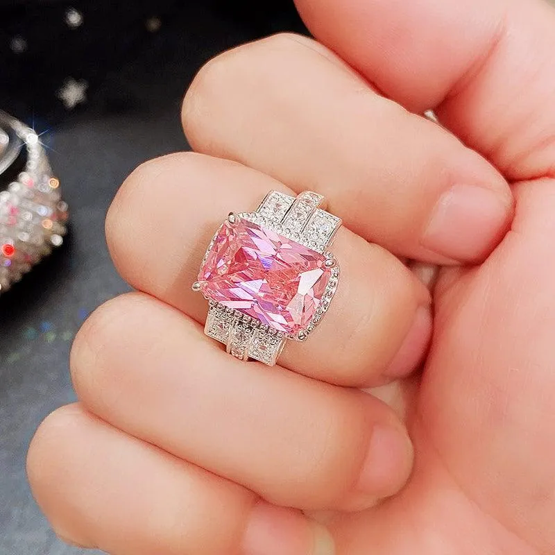 Brilliant High Quality AAA  Cubic Zirconia Delicate Anniversary Ring