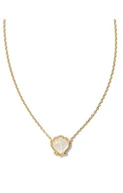 Brynne Shell Short Pendant Gold Necklace