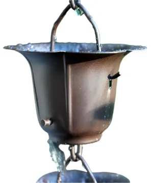 Buttercup Rain Chain - Dark Bronze Premium Decorative Downspout Alternative
