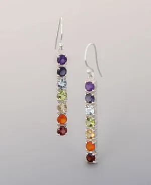 Chakra Gemstones Sterling Silver Earrings