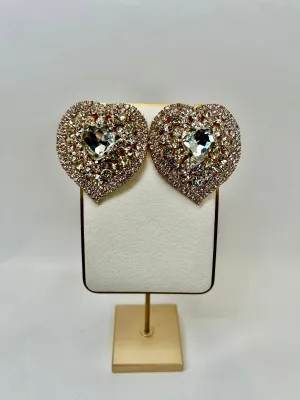 Chiara - Heart-Shaped Crystal Earrings