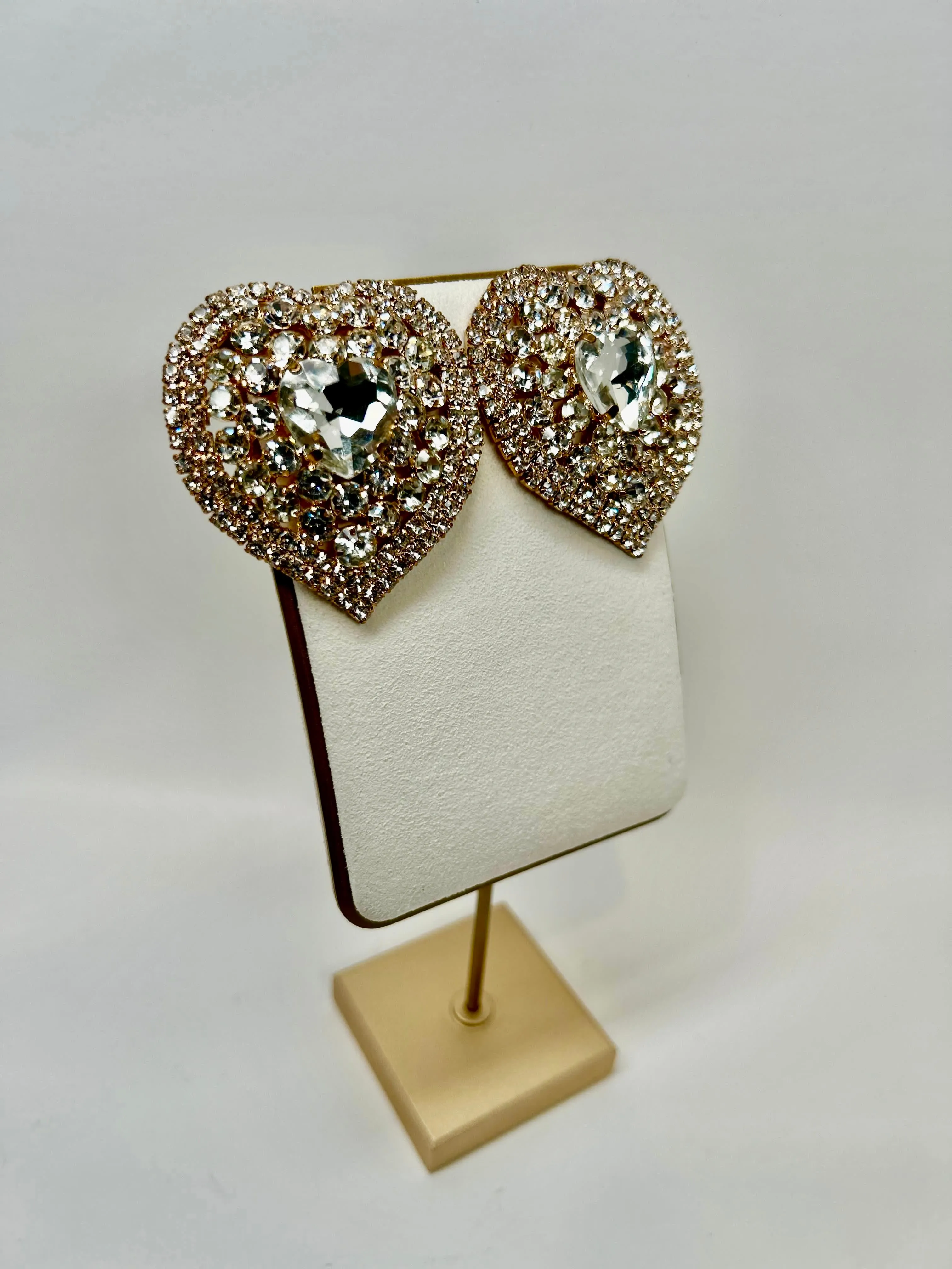 Chiara - Heart-Shaped Crystal Earrings