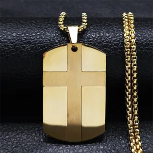 Christian Jesus Cross Necklace - Stainless Steel Fear Not for I Am with You Bible Verse Encourage Jewellery