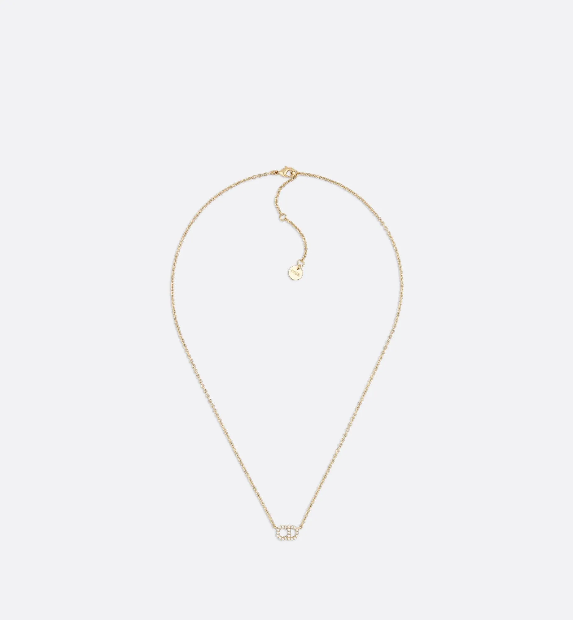 Clair D Lune Necklace Gold-Finish Metal And White Crystals