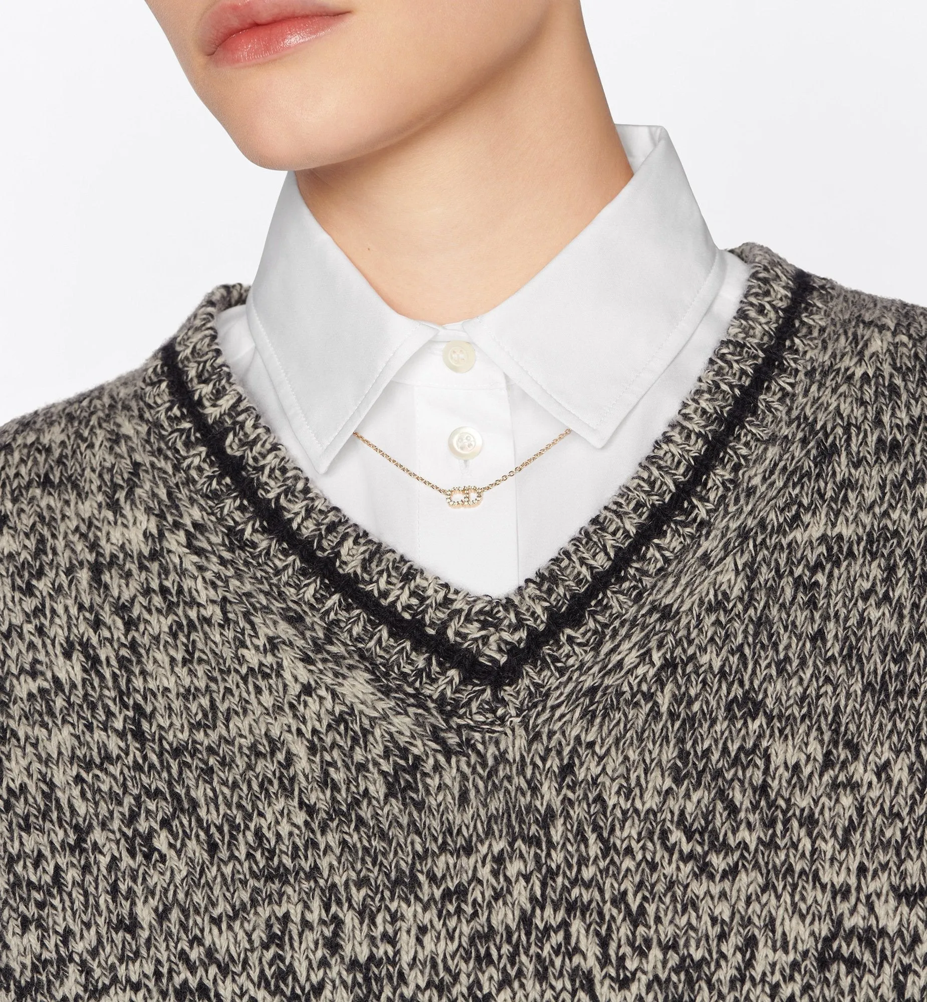 Clair D Lune Necklace Gold-Finish Metal And White Crystals