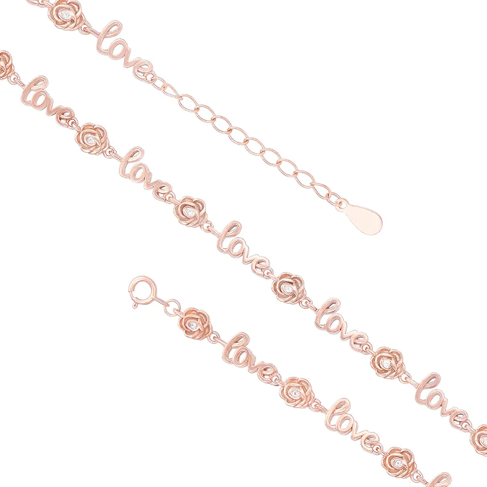 Clumsy Flower Love Fusion Rose Gold Plated Bracelets