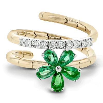 Color Ring In 18k Gold With Diamonds LR1208 WHITE 18K X