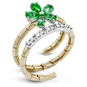 Color Ring In 18k Gold With Diamonds LR1208 WHITE 18K X