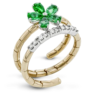 Color Ring In 18k Gold With Diamonds LR1208 WHITE 18K X