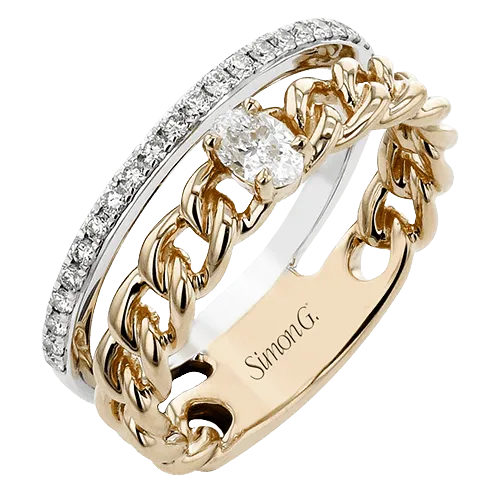 Color Ring In 18k Gold With Diamonds LR4808 WHITE 18K X 2T