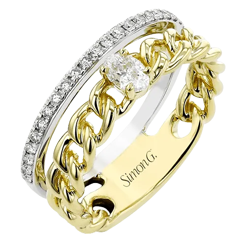 Color Ring In 18k Gold With Diamonds LR4808 WHITE 18K X 2T