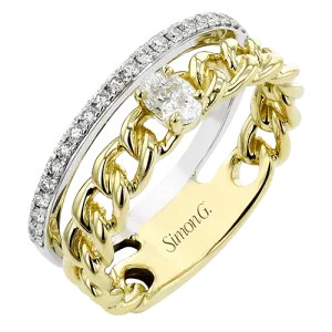 Color Ring In 18k Gold With Diamonds LR4808 WHITE 18K X 2T
