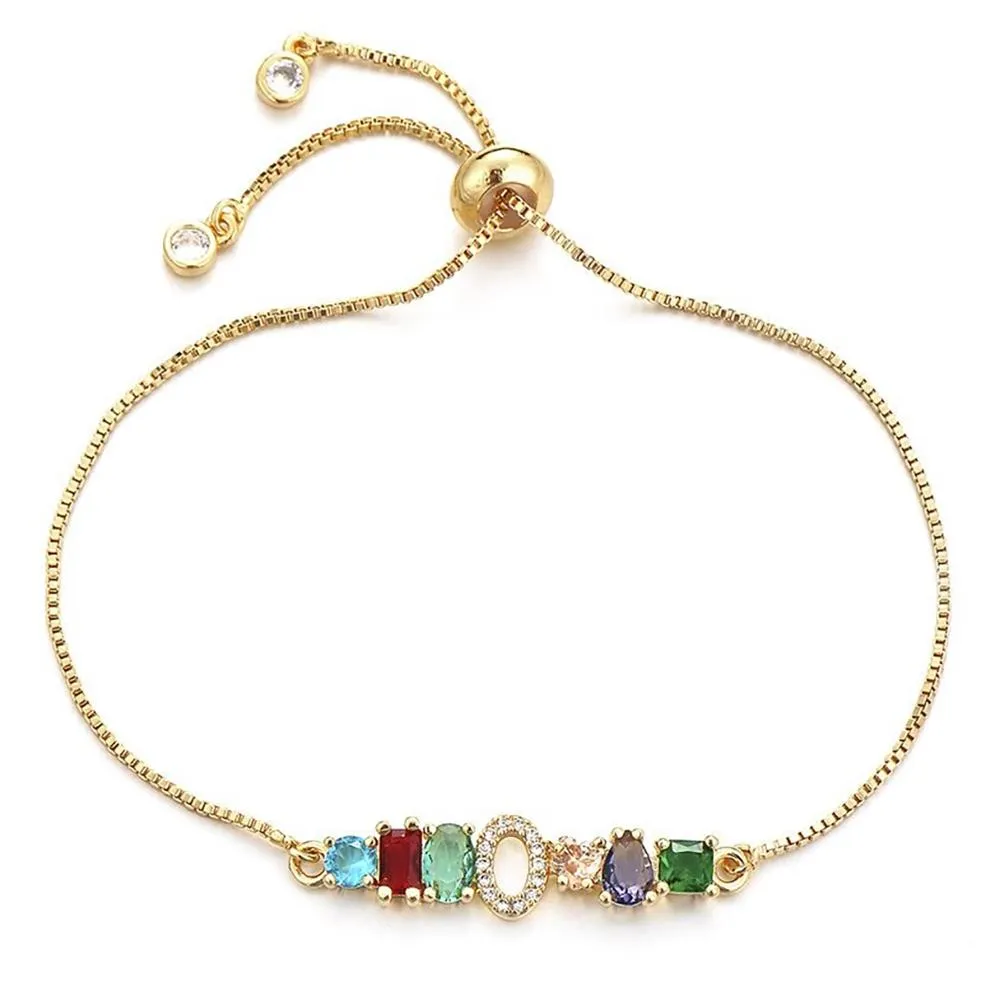 Colorful A-Z Name Initial Charm Personalized Bracelet