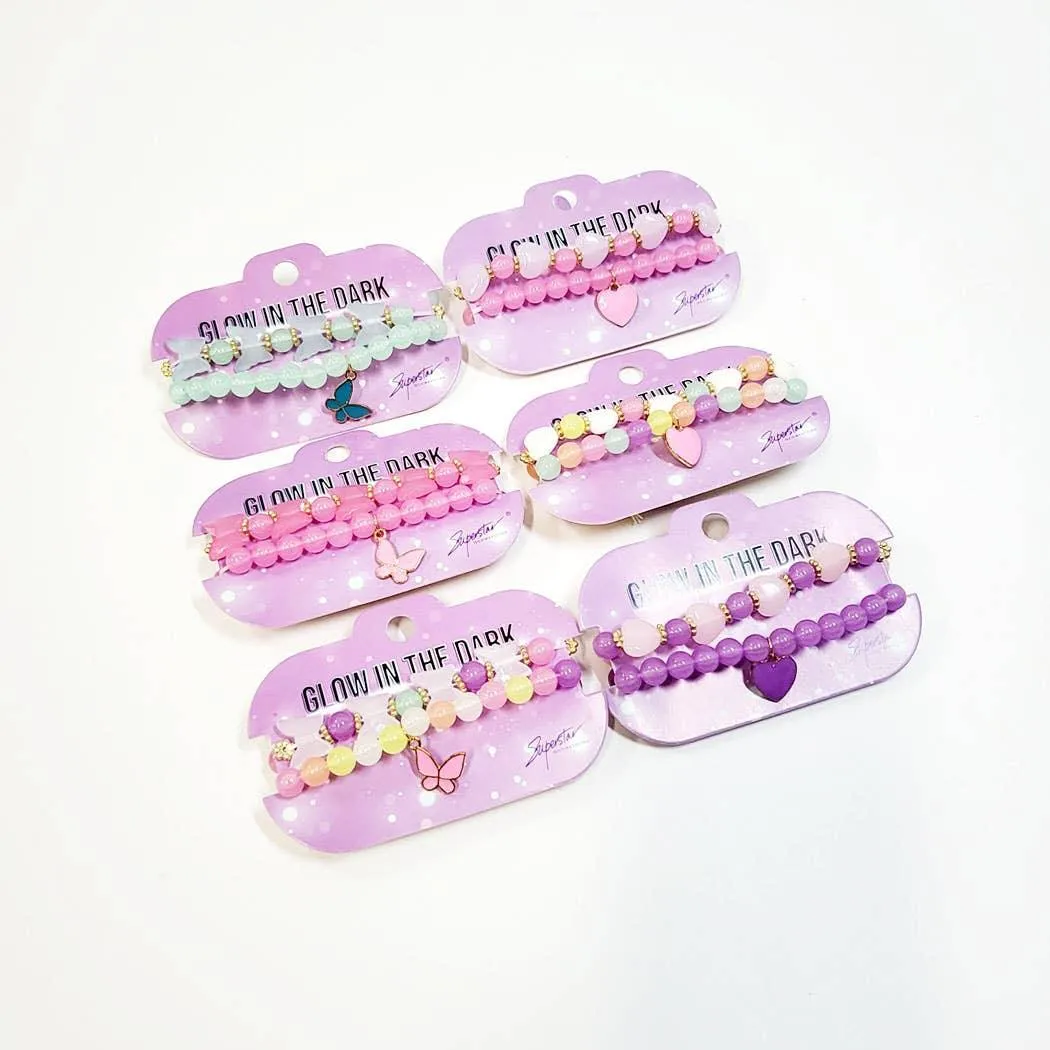 Colorful Glow In The Dark Bracelet Set, 2 pcs