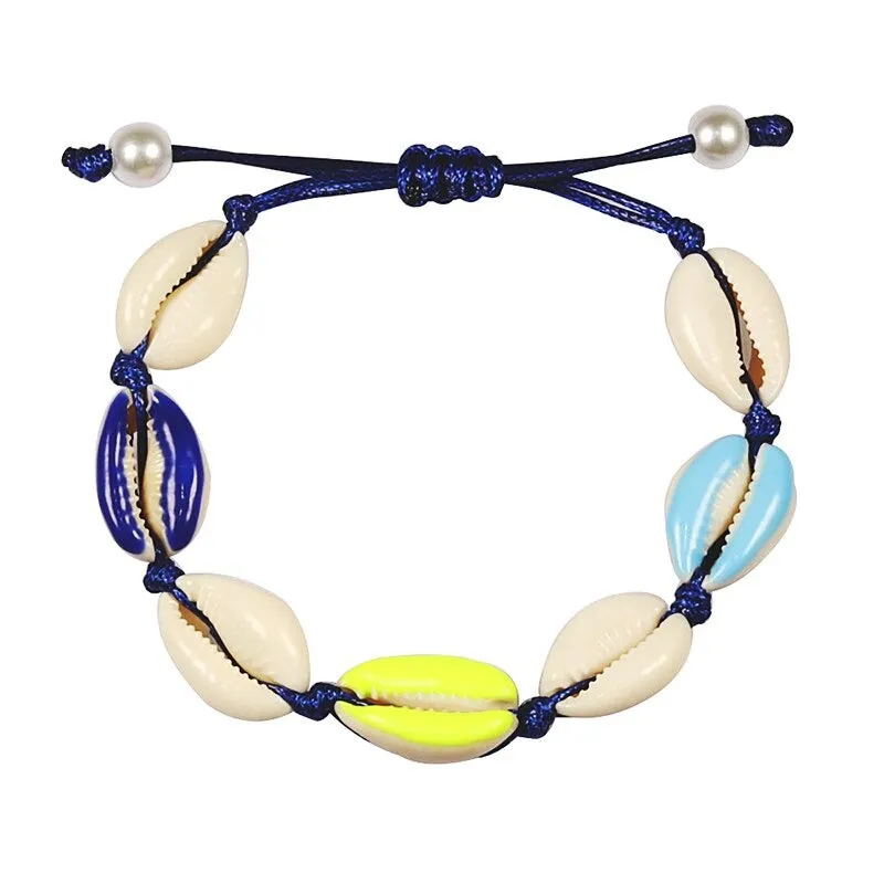 Colorful Printed Shell Conch Adjustable Summer Beach Bracelets