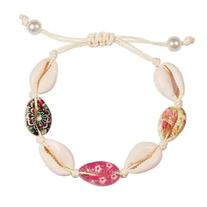 Colorful Printed Shell Conch Adjustable Summer Beach Bracelets