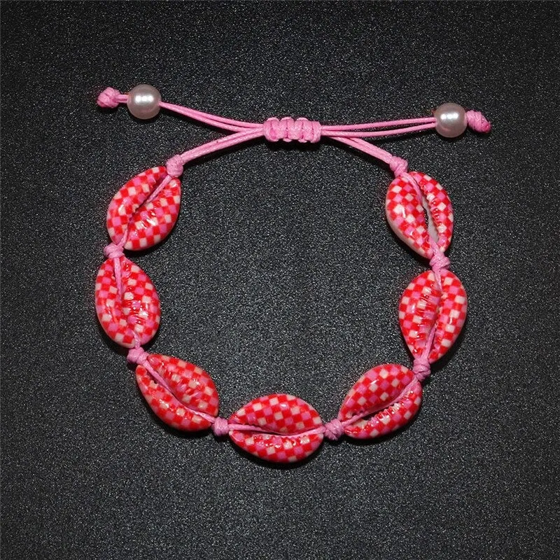 Colorful Printed Shell Conch Adjustable Summer Beach Bracelets