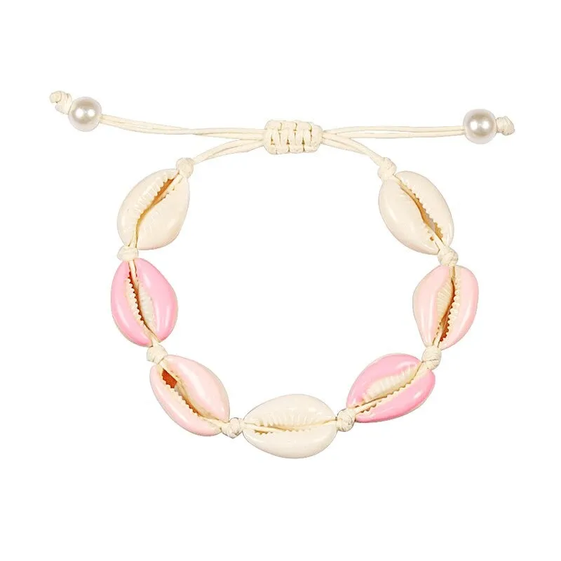 Colorful Printed Shell Conch Adjustable Summer Beach Bracelets