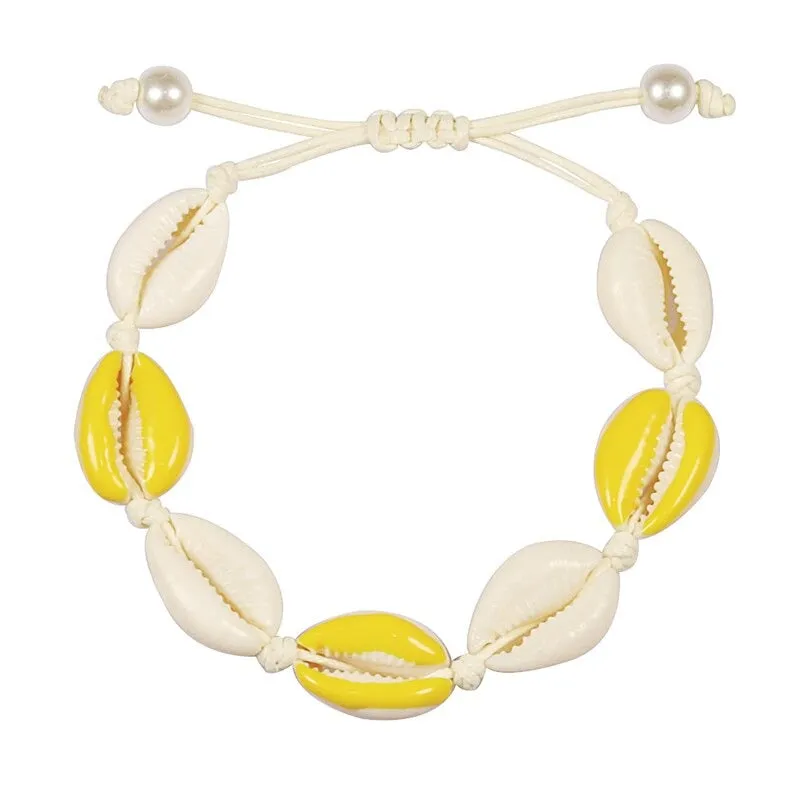 Colorful Printed Shell Conch Adjustable Summer Beach Bracelets