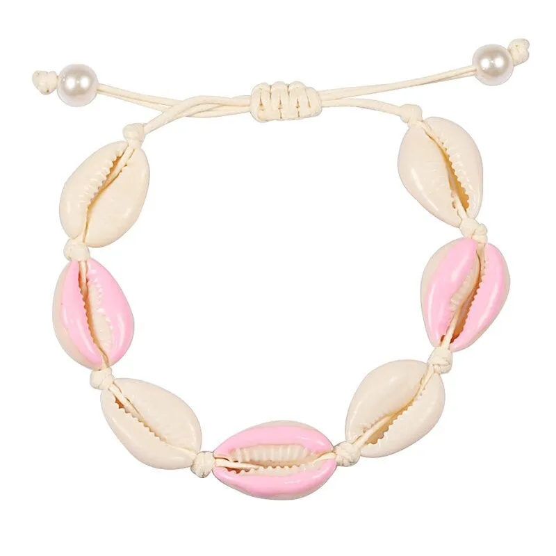Colorful Printed Shell Conch Adjustable Summer Beach Bracelets