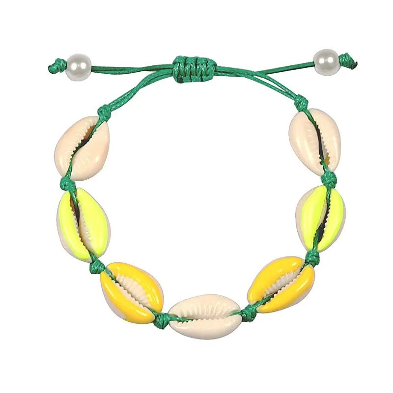 Colorful Printed Shell Conch Adjustable Summer Beach Bracelets