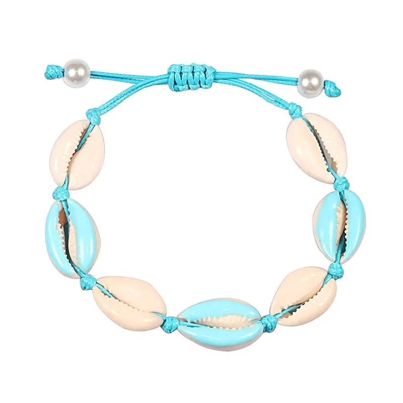 Colorful Printed Shell Conch Adjustable Summer Beach Bracelets