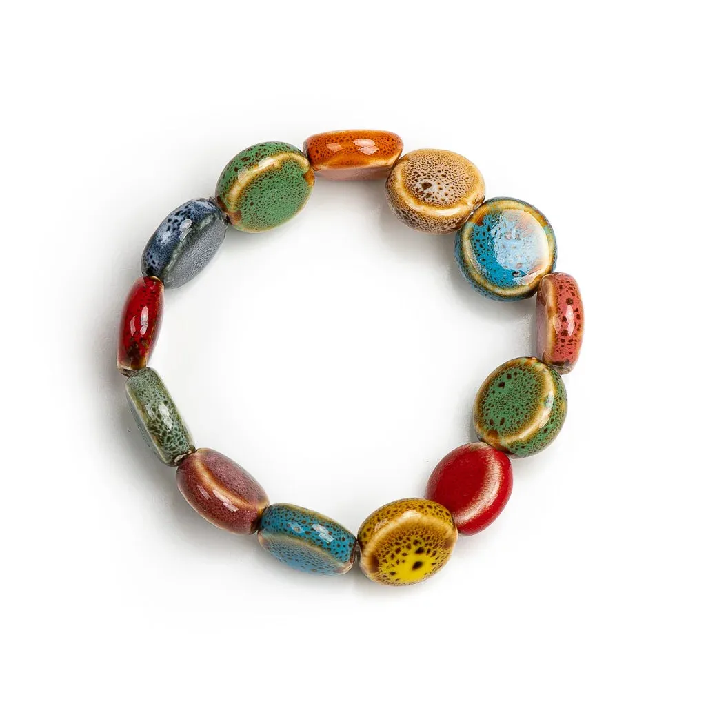 Colorful Unique Elastic Line Ceramic beads bracelets