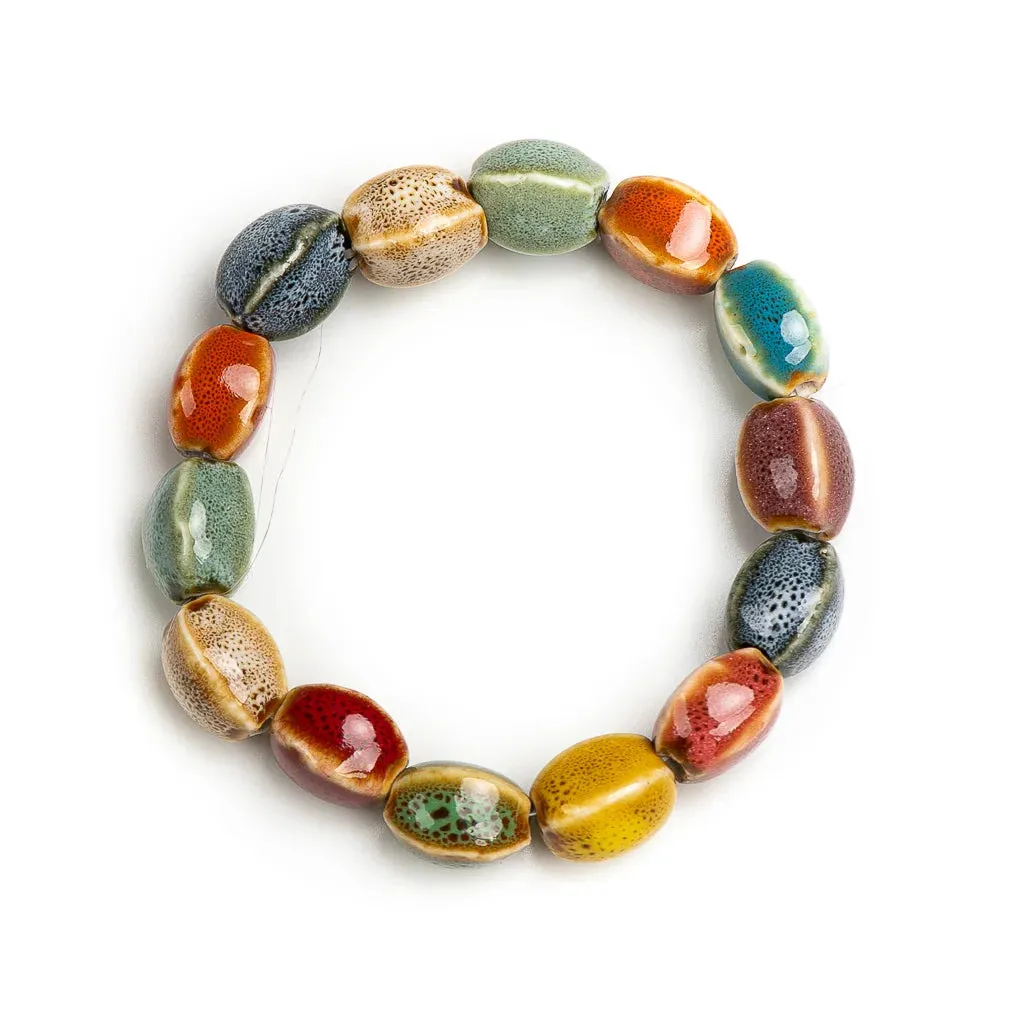 Colorful Unique Elastic Line Ceramic beads bracelets