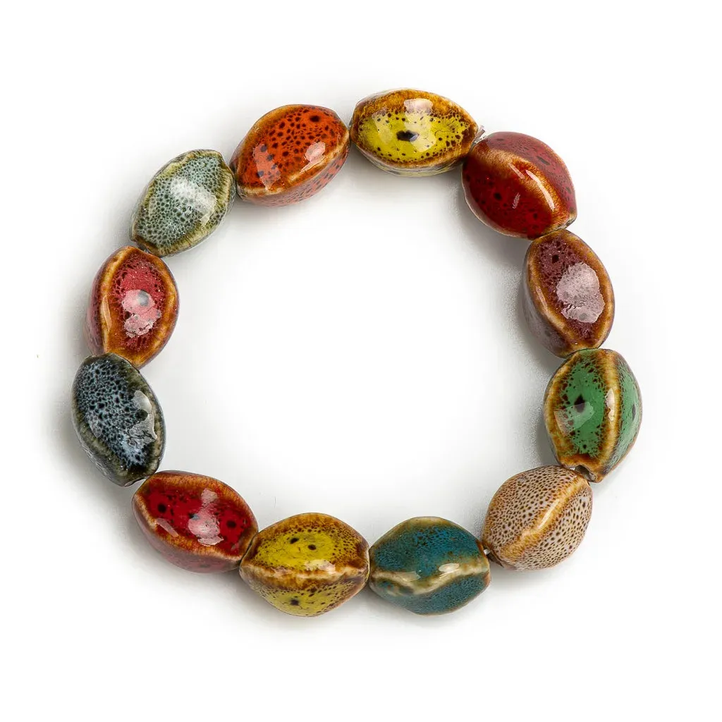 Colorful Unique Elastic Line Ceramic beads bracelets