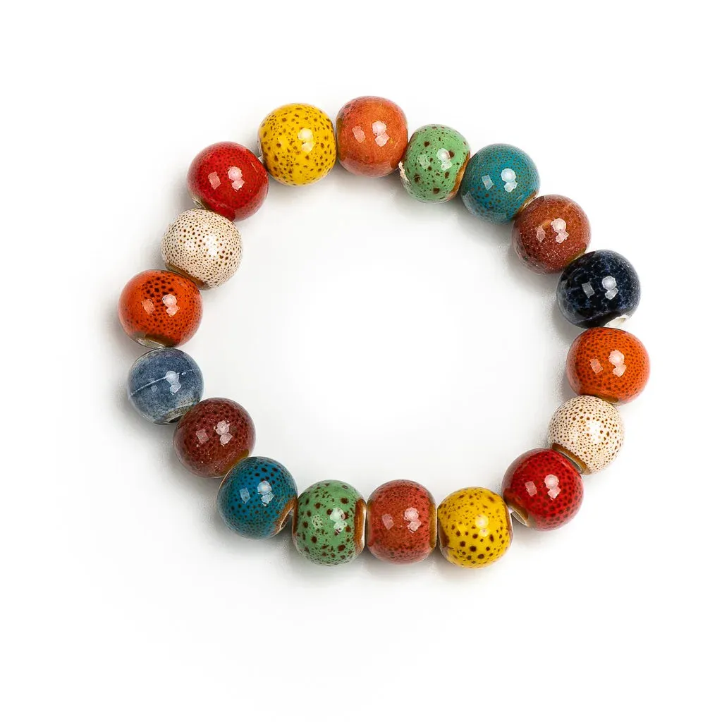 Colorful Unique Elastic Line Ceramic beads bracelets