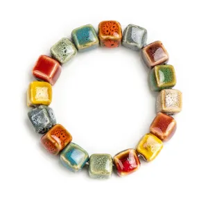 Colorful Unique Elastic Line Ceramic beads bracelets
