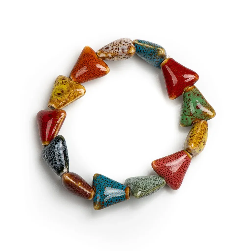 Colorful Unique Elastic Line Ceramic beads bracelets