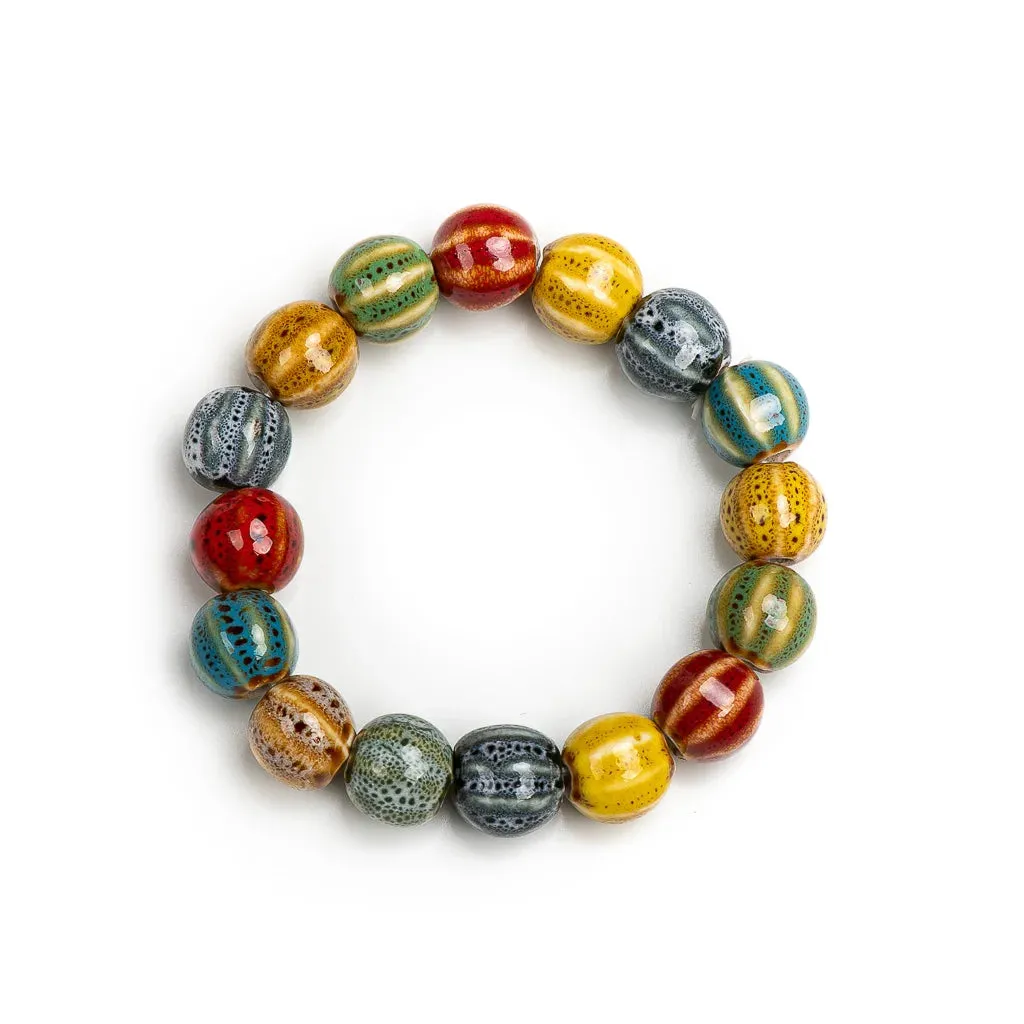 Colorful Unique Elastic Line Ceramic beads bracelets