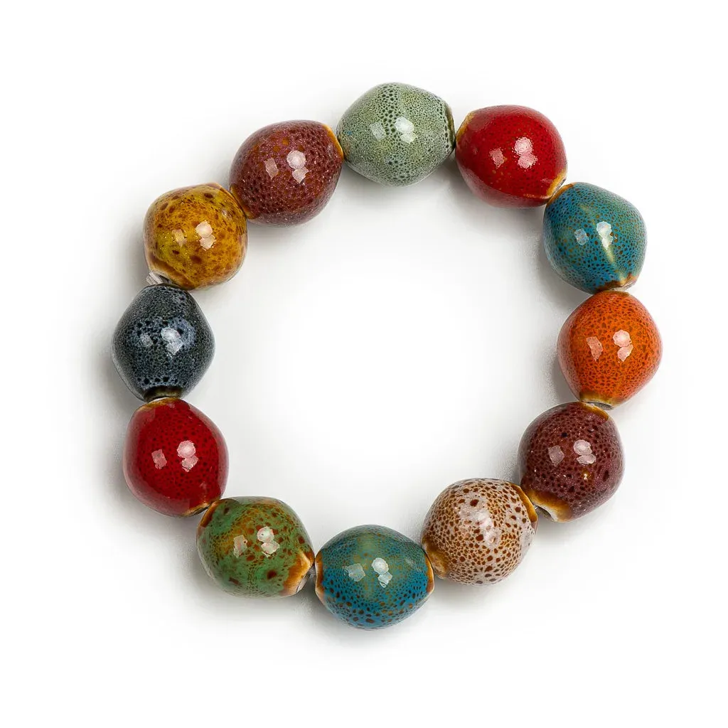 Colorful Unique Elastic Line Ceramic beads bracelets