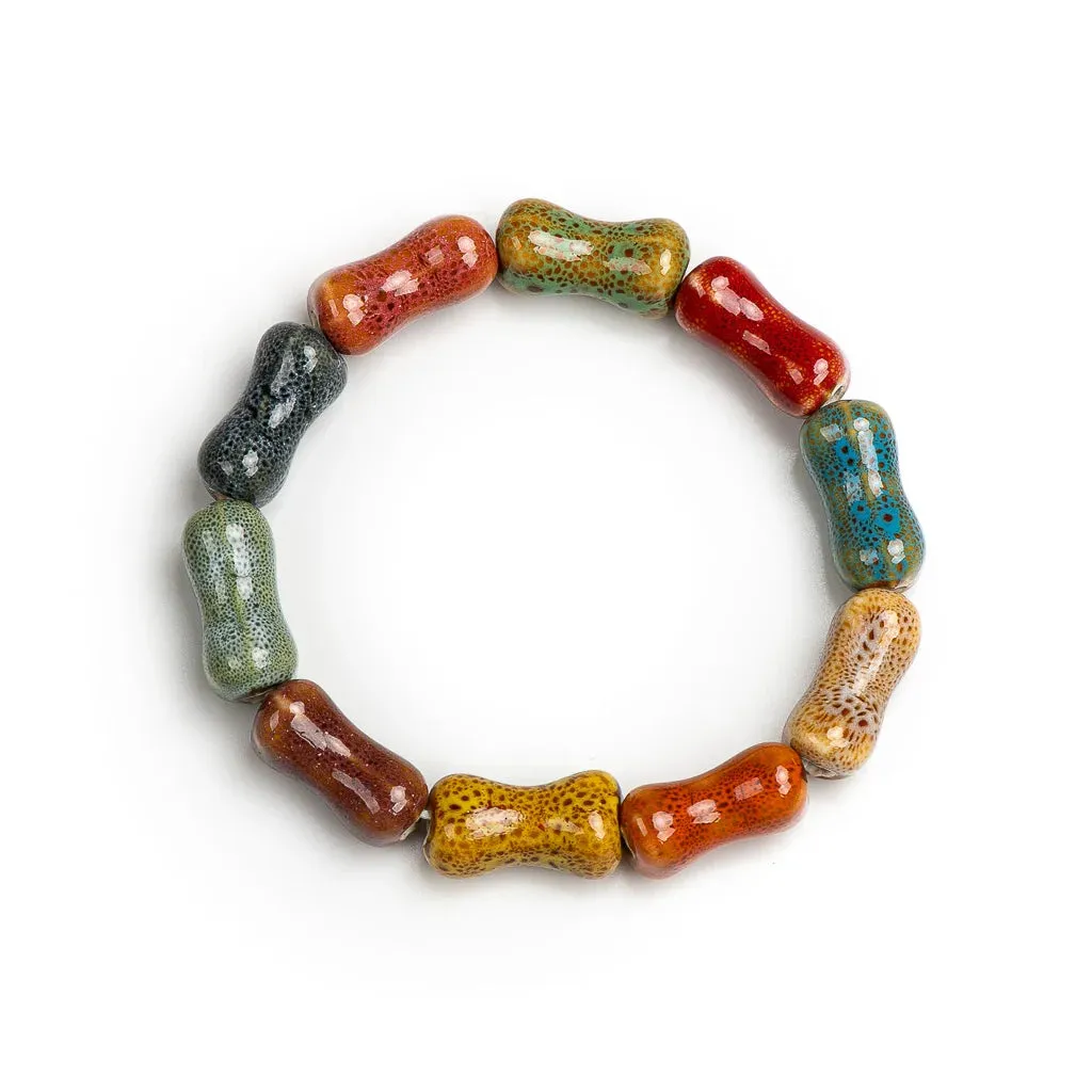 Colorful Unique Elastic Line Ceramic beads bracelets