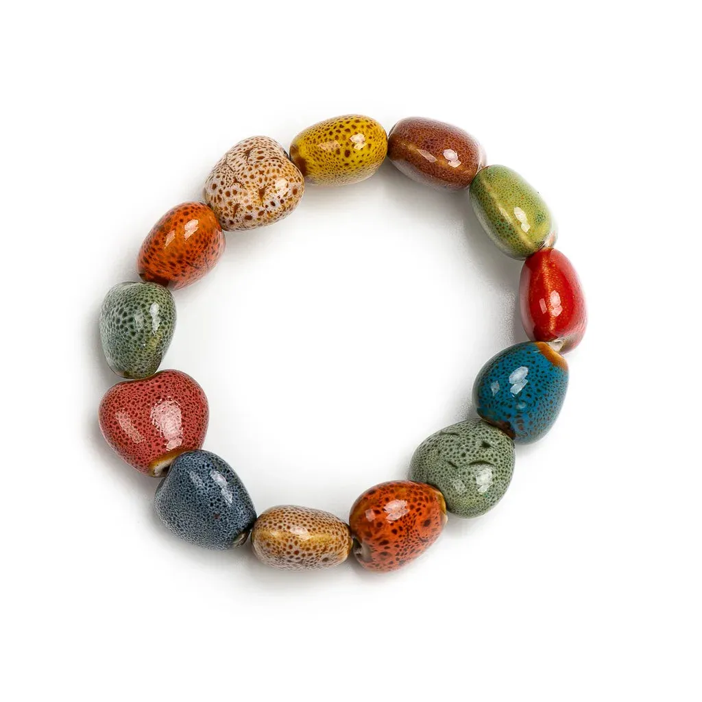 Colorful Unique Elastic Line Ceramic beads bracelets