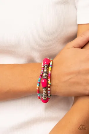 Confidently Crafty - Pink Bracelet-Paparazzi