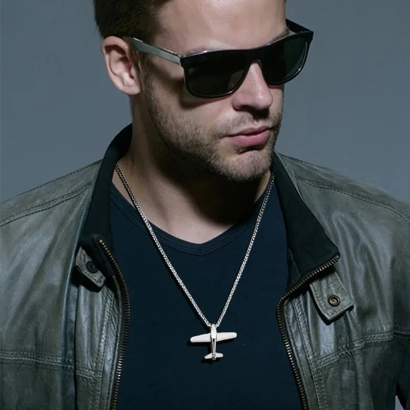 Cool Fashion Plane Pendant Necklaces for Men