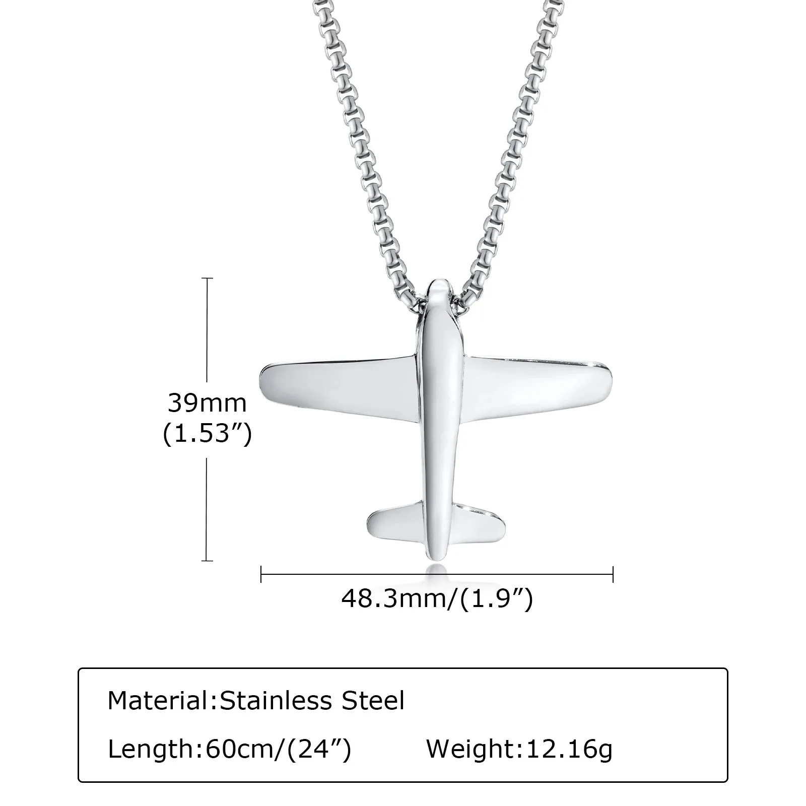 Cool Fashion Plane Pendant Necklaces for Men