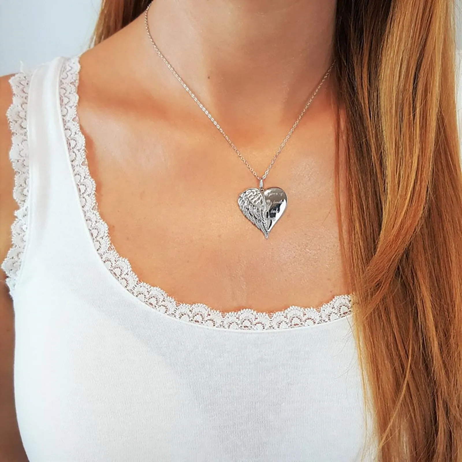 Creative Heart shaped Lettering Couple Necklace New Women's