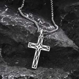 Cross Celtic Knot Necklaces for Men Boys,Rock Punk Staninless steel Collar