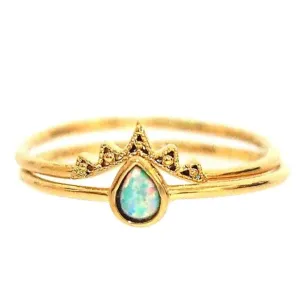 Crowned Opal Ring | Set of Two