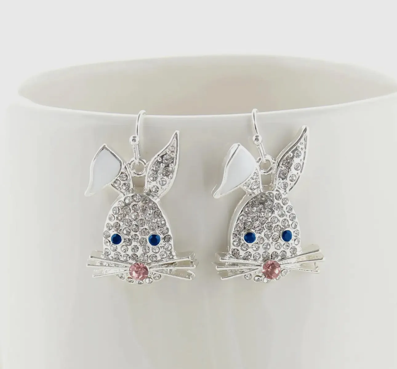 Crystal Easter Bunny Earrings