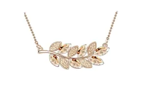 Crystal Leaf Pendant Necklace