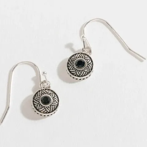 Crystal Round Drop Earrings