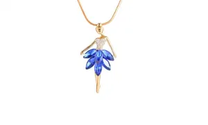 Cute Dancer Charms Crystal Pendant Necklace