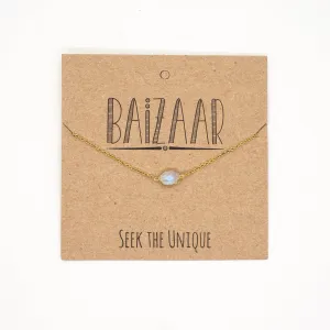 Dainty Faceted Stone Chain