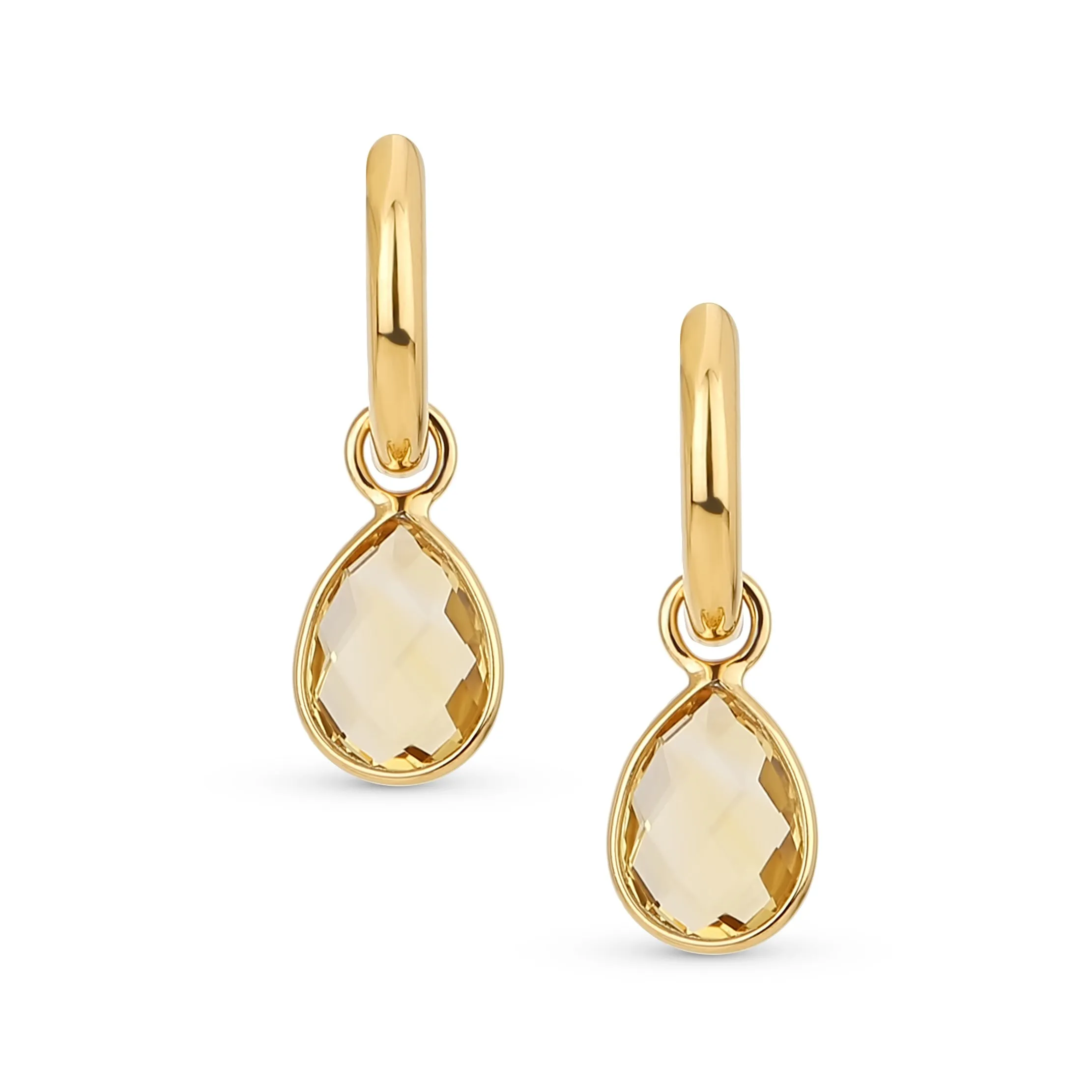 Dainty Natural Aquamarine Teardrop Huggie Drop Earrings .925 Sterling Silver