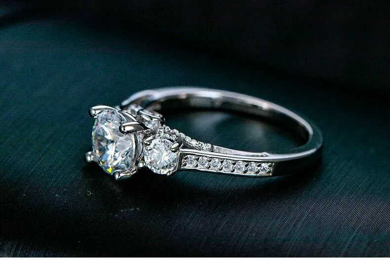 Delicate 1 Carat Round Cut Lab Diamond Fine Wedding Ring