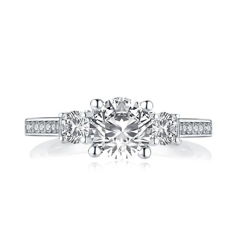 Delicate 1 Carat Round Cut Lab Diamond Fine Wedding Ring